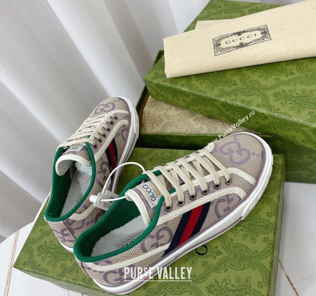 Gucci Tennis 1977 Low-top Sneakers in Maxi GG Canvas Purple 2024 0605 (MD-240605014)