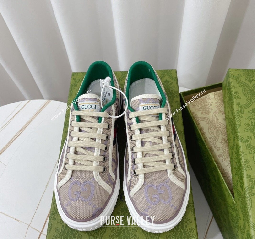 Gucci Tennis 1977 Low-top Sneakers in Maxi GG Canvas Purple 2024 0605 (MD-240605014)