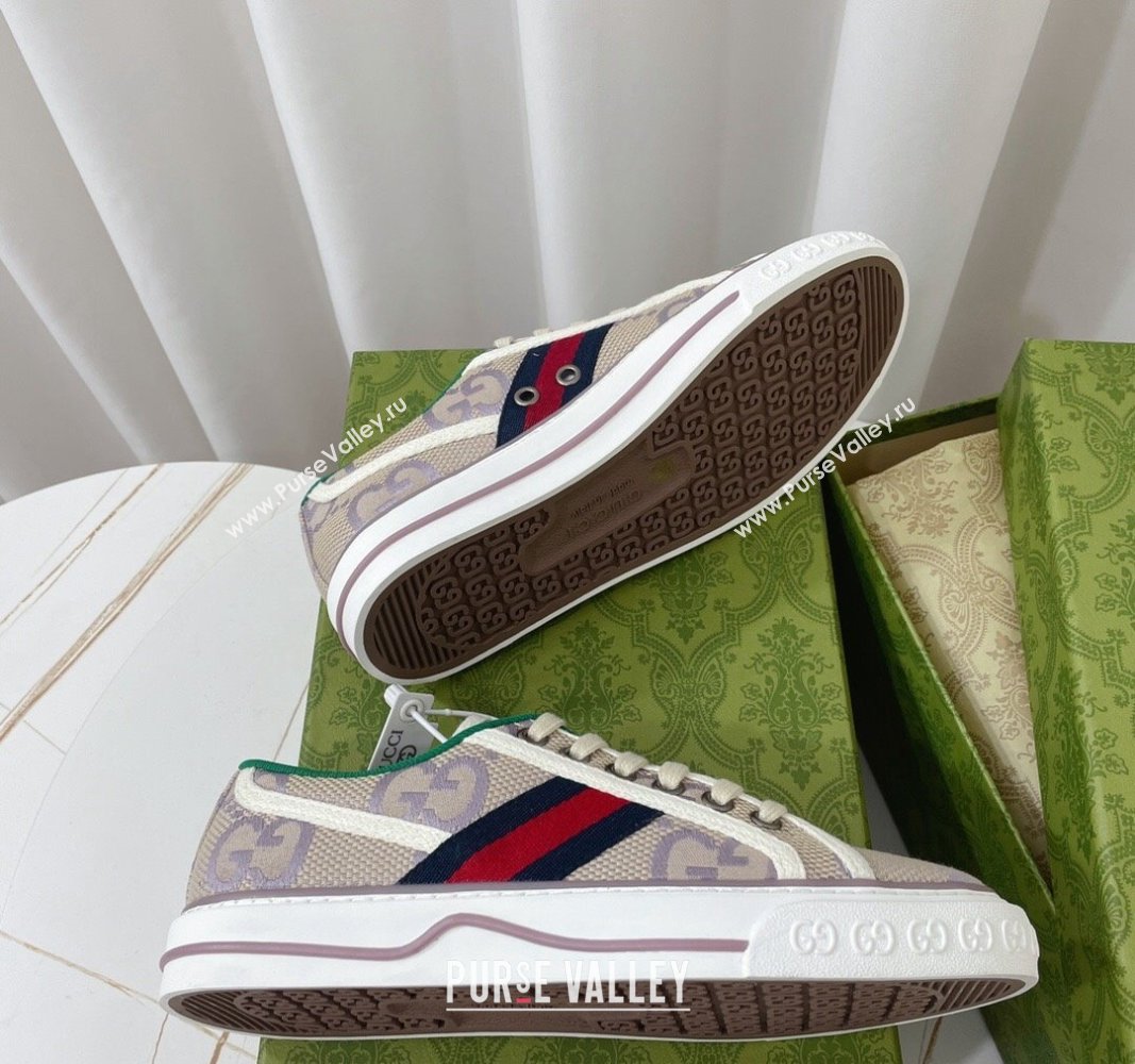 Gucci Tennis 1977 Low-top Sneakers in Maxi GG Canvas Purple 2024 0605 (MD-240605014)