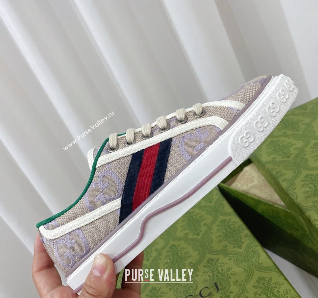 Gucci Tennis 1977 Low-top Sneakers in Maxi GG Canvas Purple 2024 0605 (MD-240605014)