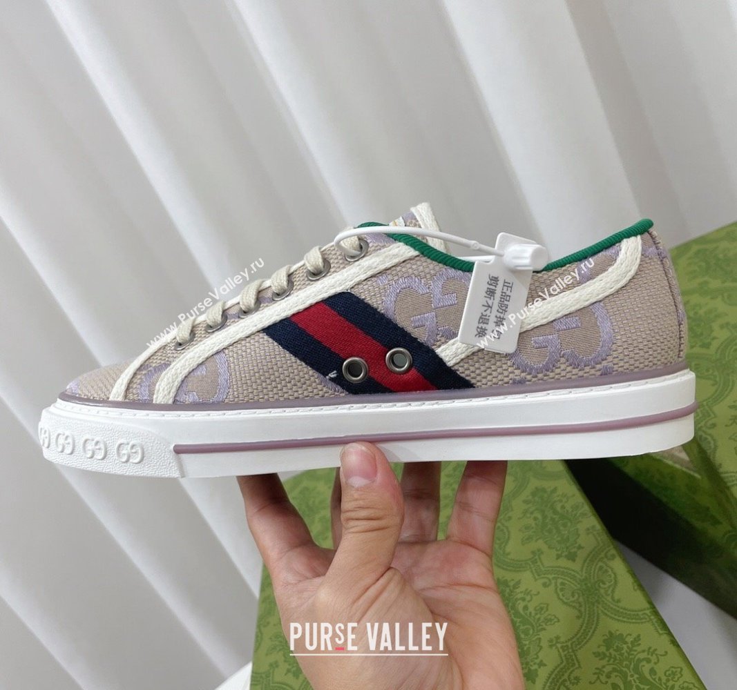 Gucci Tennis 1977 Low-top Sneakers in Maxi GG Canvas Purple 2024 0605 (MD-240605014)