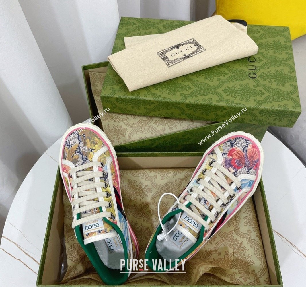 Gucci Tennis 1977 Low-top Sneakers in Butterfly Printed GG Canvas 2024 0605 (MD-240605015)