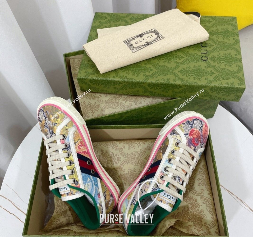 Gucci Tennis 1977 Low-top Sneakers in Butterfly Printed GG Canvas 2024 0605 (MD-240605015)