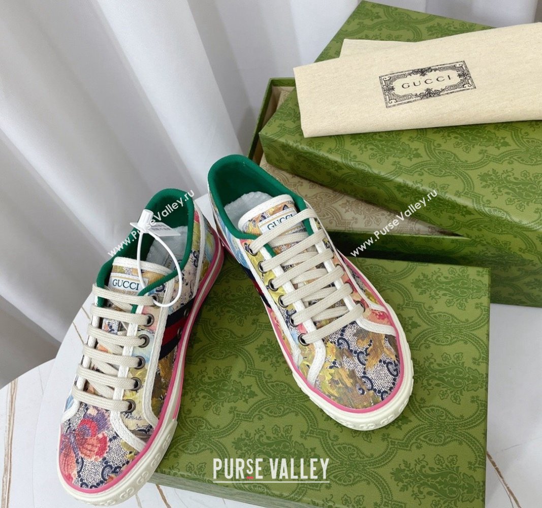 Gucci Tennis 1977 Low-top Sneakers in Butterfly Printed GG Canvas 2024 0605 (MD-240605015)