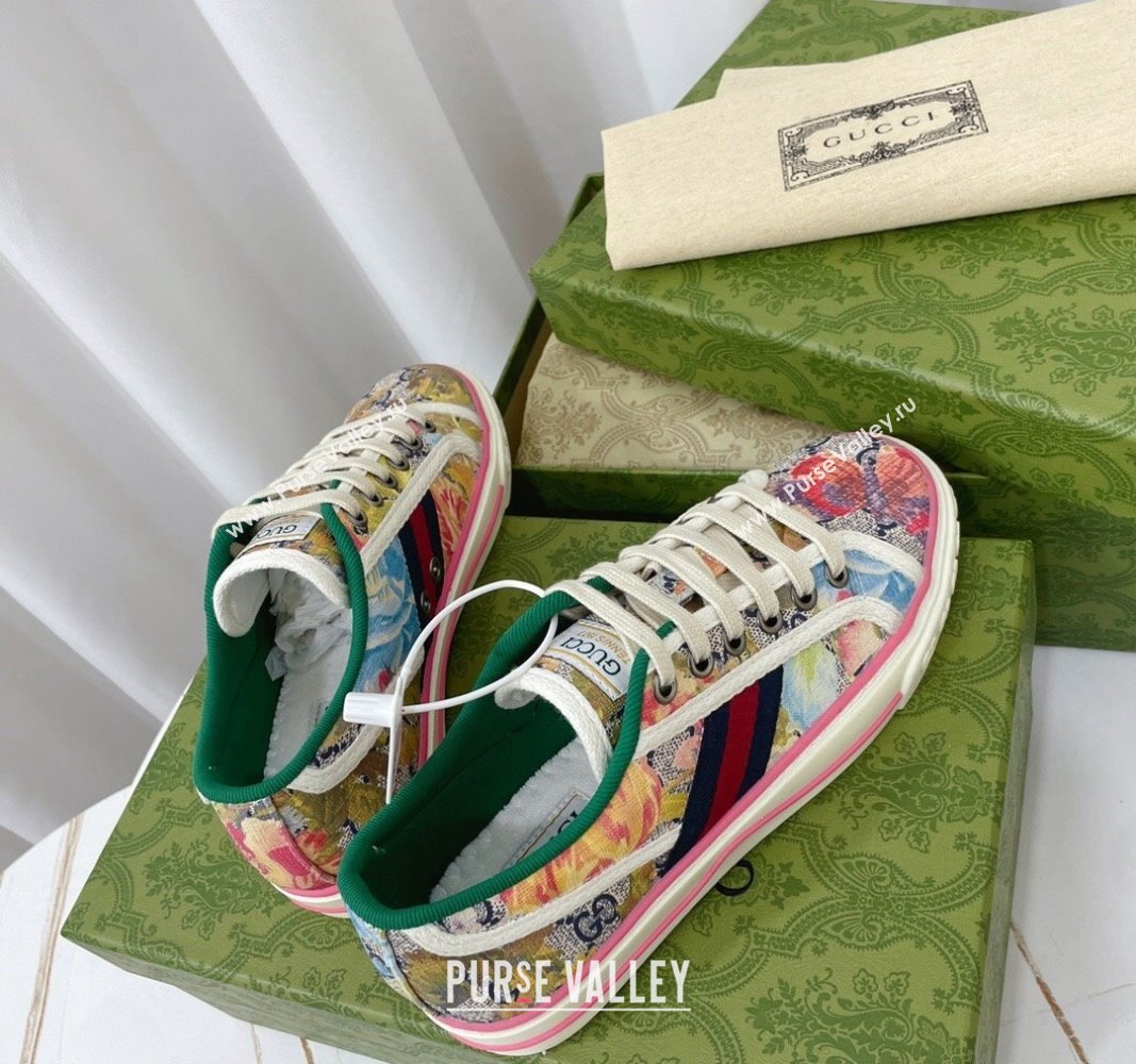 Gucci Tennis 1977 Low-top Sneakers in Butterfly Printed GG Canvas 2024 0605 (MD-240605015)