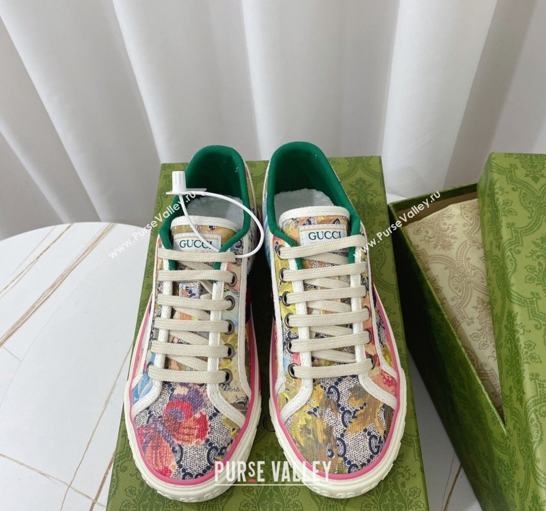 Gucci Tennis 1977 Low-top Sneakers in Butterfly Printed GG Canvas 2024 0605 (MD-240605015)