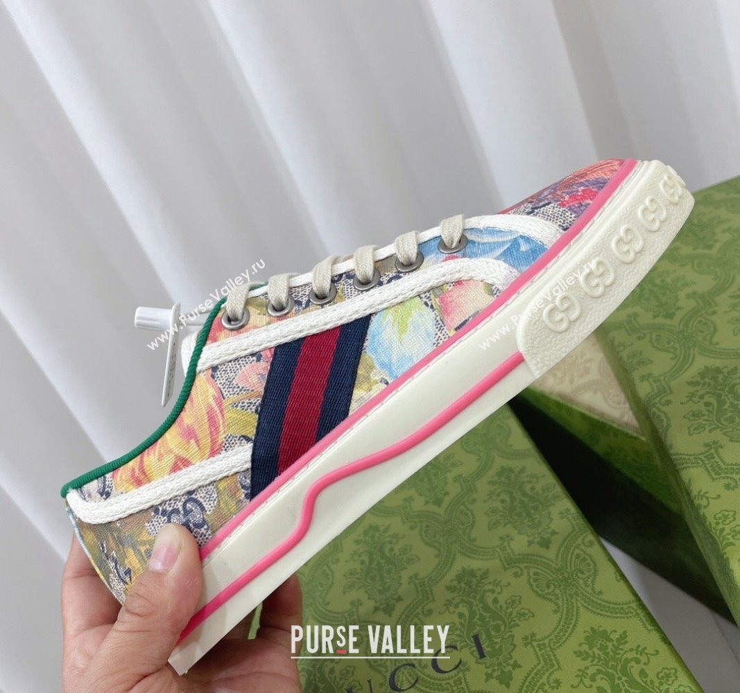 Gucci Tennis 1977 Low-top Sneakers in Butterfly Printed GG Canvas 2024 0605 (MD-240605015)