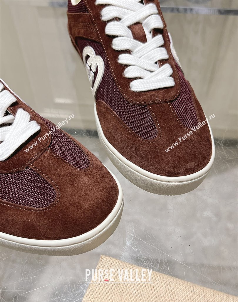 Gucci Interlocking G Sneakers in Suede and Mesh Brown 20240605 ‎791742 (MD-240605018)