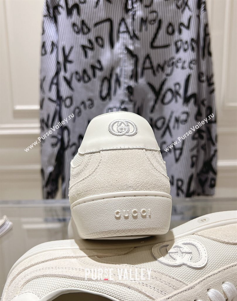 Gucci Interlocking G Sneakers in Suede and Mesh White 20240605 ‎791742 (MD-240605019)