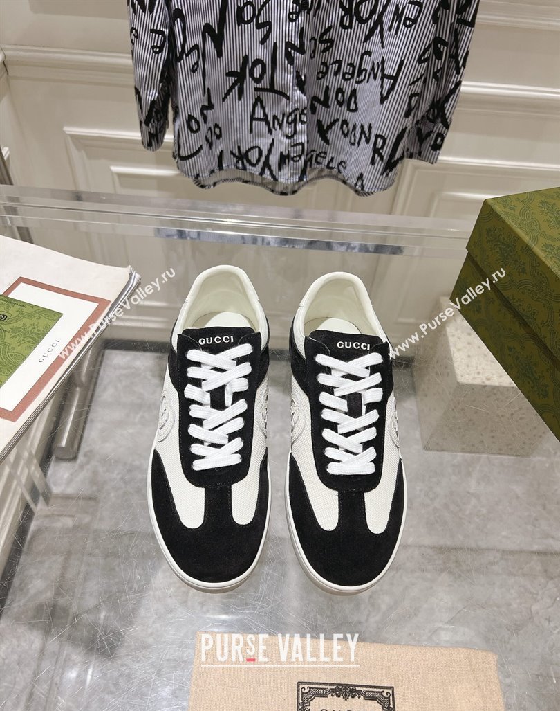 Gucci Interlocking G Sneakers in Suede and Mesh Black 20240605 ‎791742 (MD-240605020)