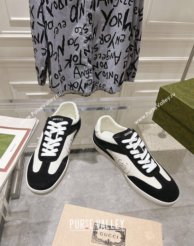 Gucci Interlocking G Sneakers in Suede and Mesh Black 20240605 ‎791742 (MD-240605020)