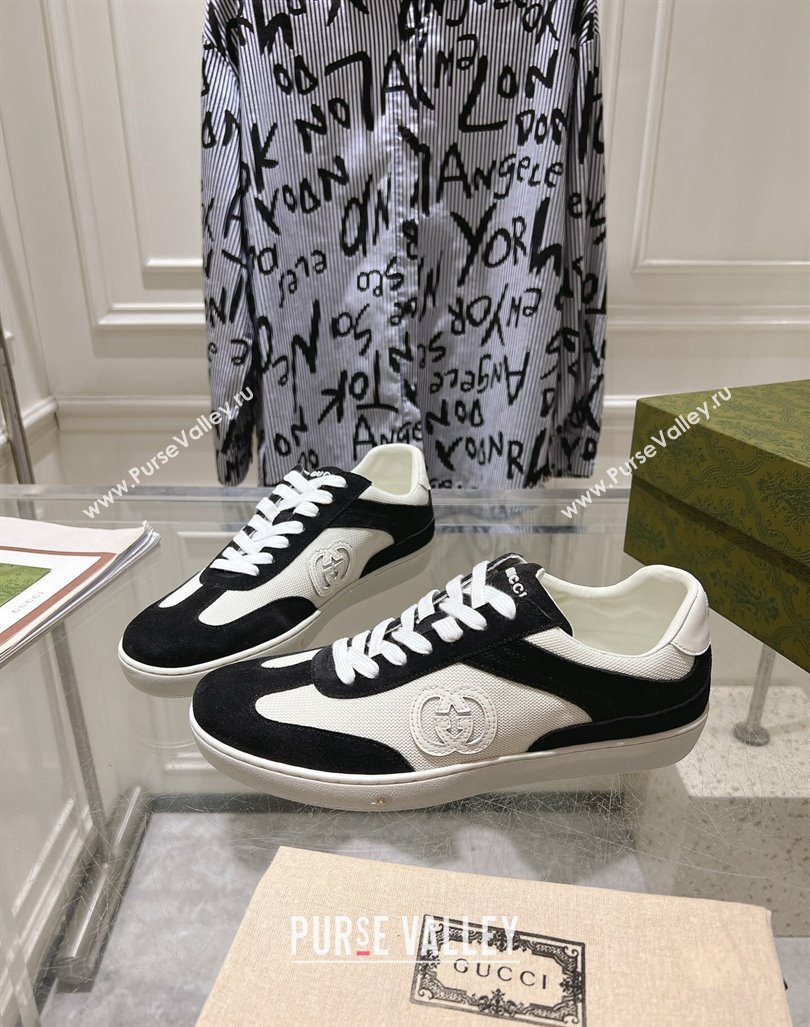 Gucci Interlocking G Sneakers in Suede and Mesh Black 20240605 ‎791742 (MD-240605020)