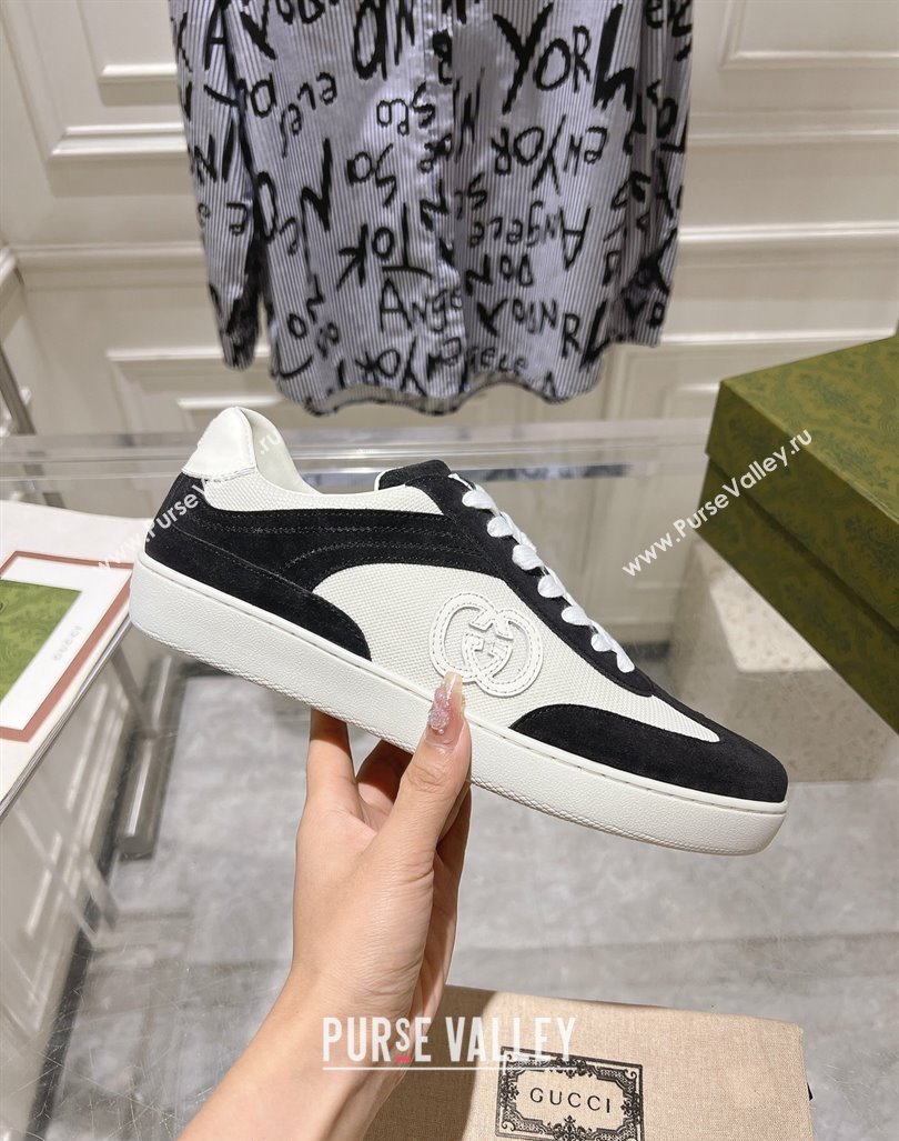 Gucci Interlocking G Sneakers in Suede and Mesh Black 20240605 ‎791742 (MD-240605020)