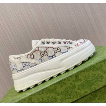 Gucci Tennis 1977 Strass GG Canvas Low-top Platform Sneakers 5cm White 2024 0605 (MD-240605004)