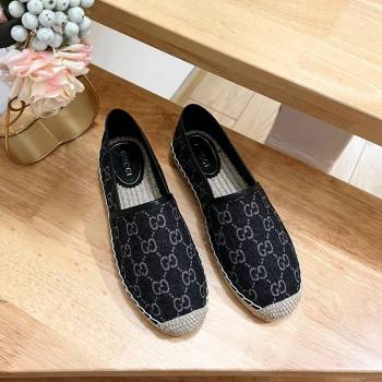 Gucci GG Denim Espadrilles Flat Black 2024 0605 (MD-240605066)