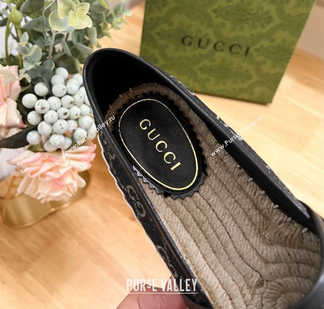 Gucci GG Denim Espadrilles Flat Black 2024 0605 (MD-240605066)