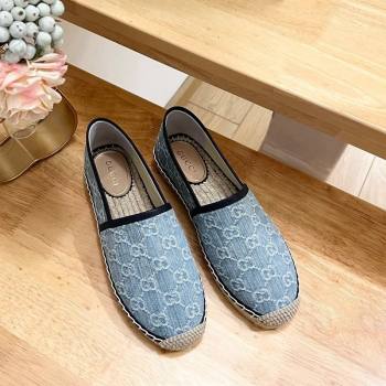 Gucci GG Denim Espadrilles Flat Light Blue 2024 0605 (MD-240605067)