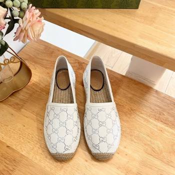 Gucci Strass GG Canvas Espadrilles Flat White 2024 0604 (MD-240605079)