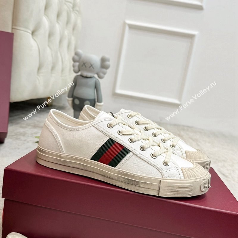 Gucci Lido Canvas Sneakers White 2024 0605 (KL-240605108)