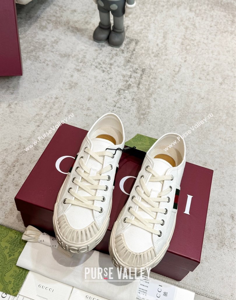 Gucci Lido Canvas Sneakers White 2024 0605 (KL-240605108)