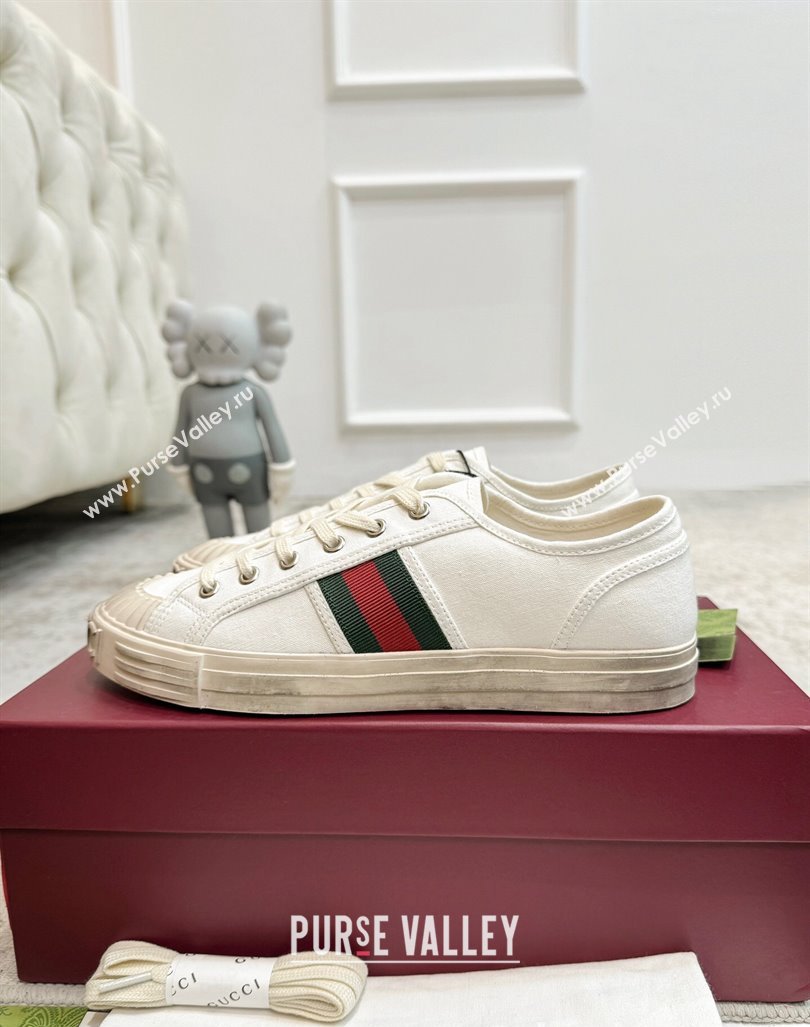 Gucci Lido Canvas Sneakers White 2024 0605 (KL-240605108)