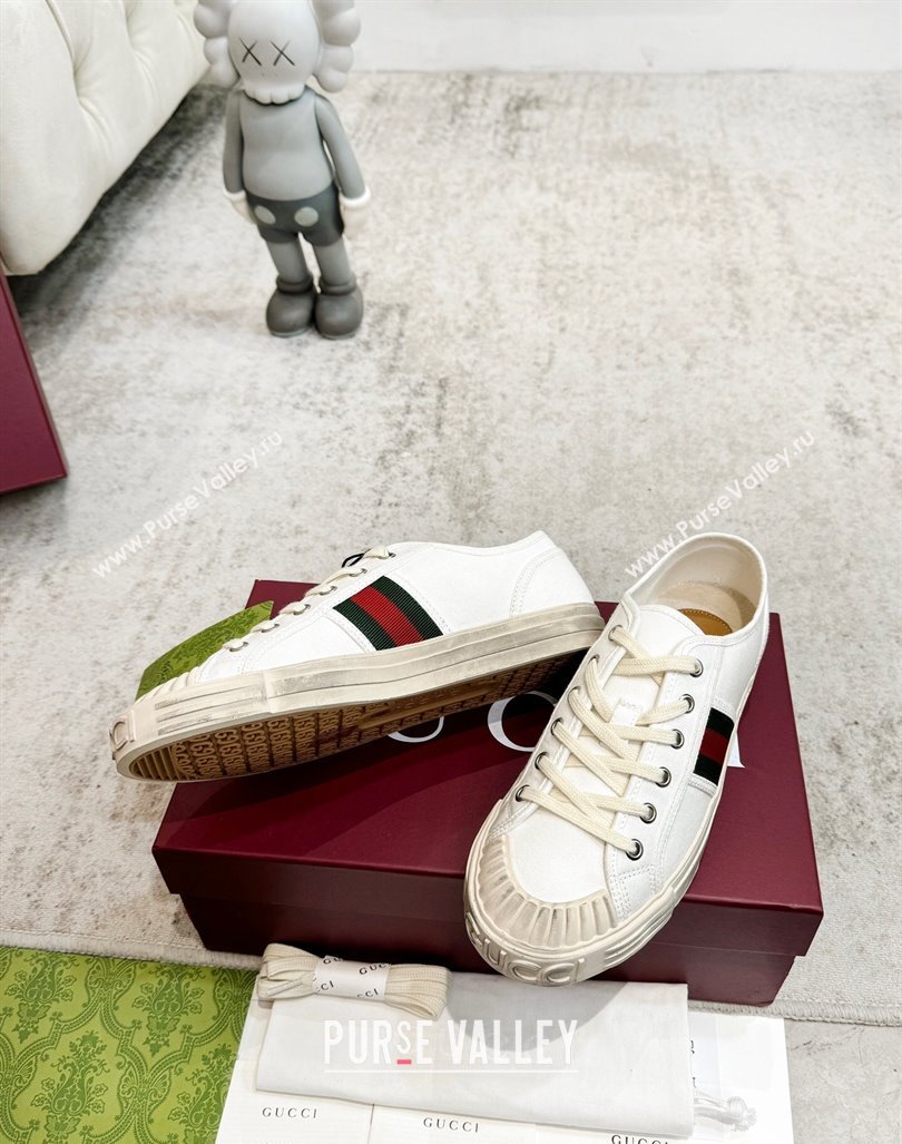 Gucci Lido Canvas Sneakers White 2024 0605 (KL-240605108)