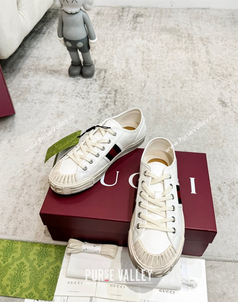 Gucci Lido Canvas Sneakers White 2024 0605 (KL-240605108)