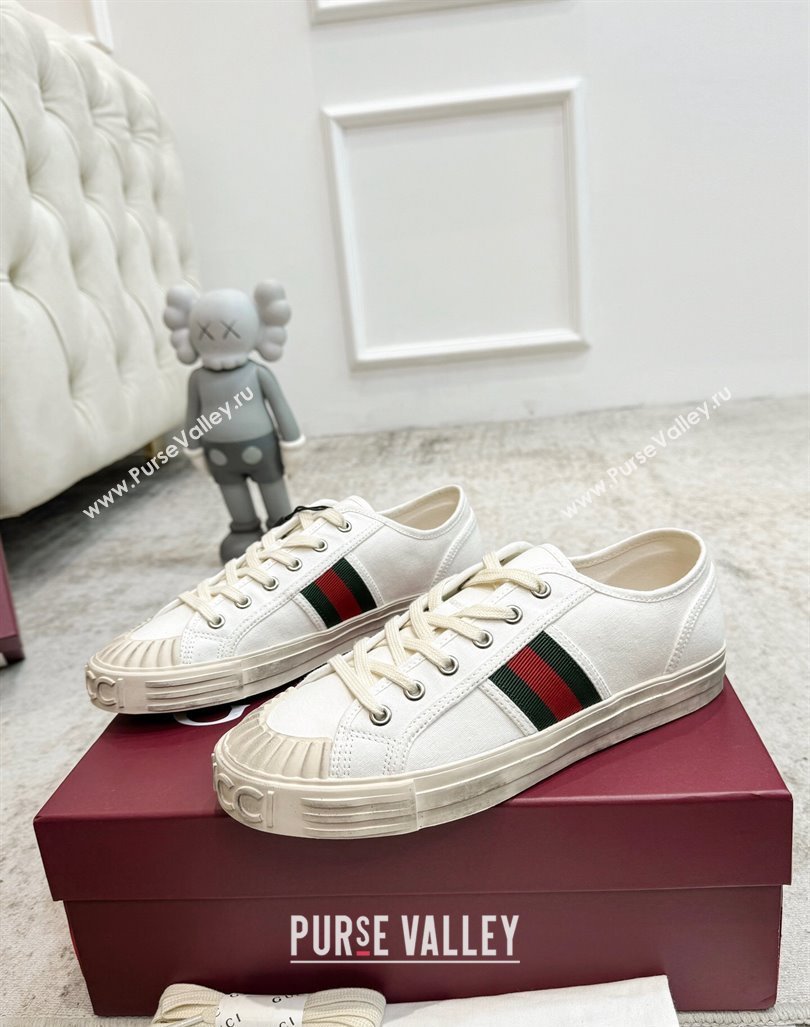 Gucci Lido Canvas Sneakers White 2024 0605 (KL-240605108)