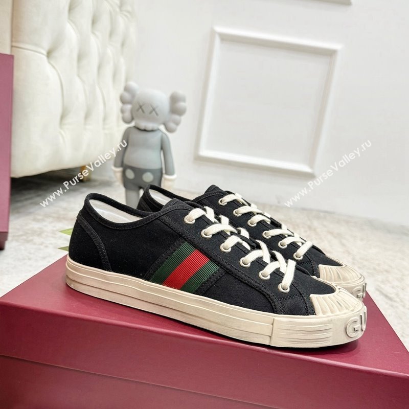 Gucci Lido Canvas Sneakers Black 2024 0605 (KL-240605109)