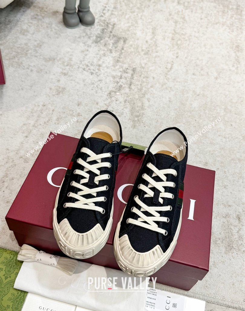 Gucci Lido Canvas Sneakers Black 2024 0605 (KL-240605109)
