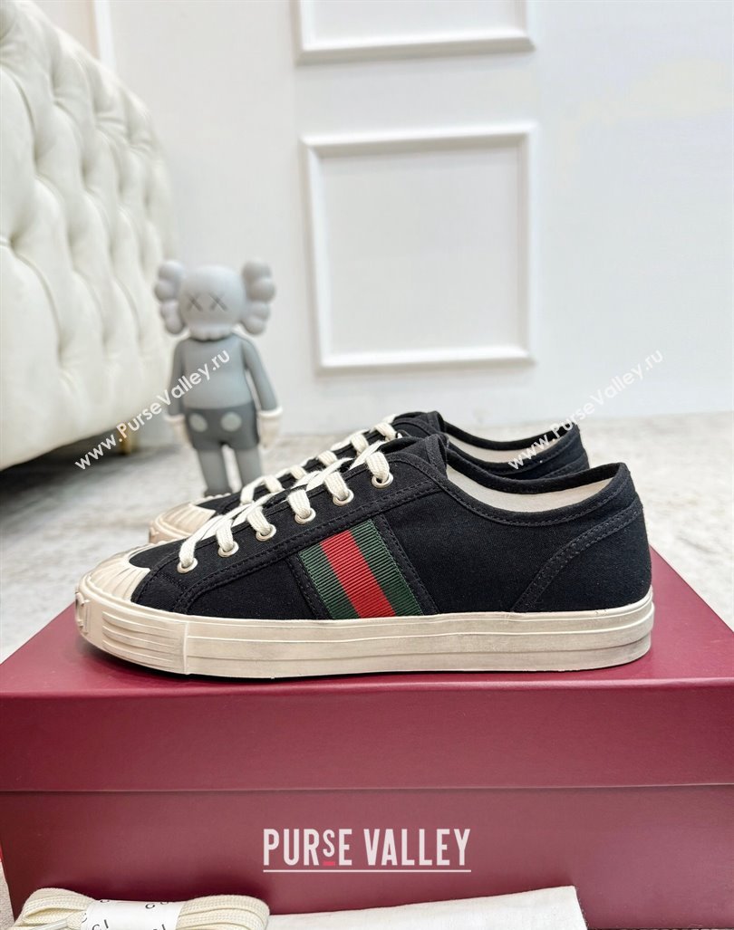 Gucci Lido Canvas Sneakers Black 2024 0605 (KL-240605109)