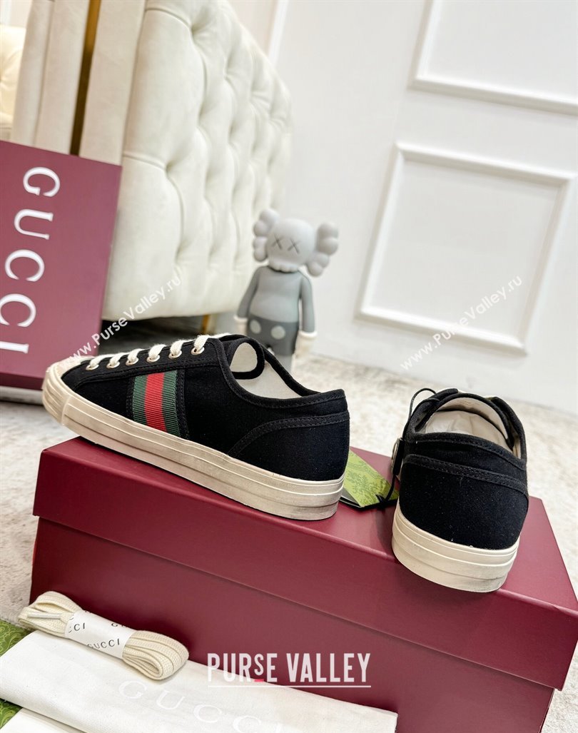 Gucci Lido Canvas Sneakers Black 2024 0605 (KL-240605109)