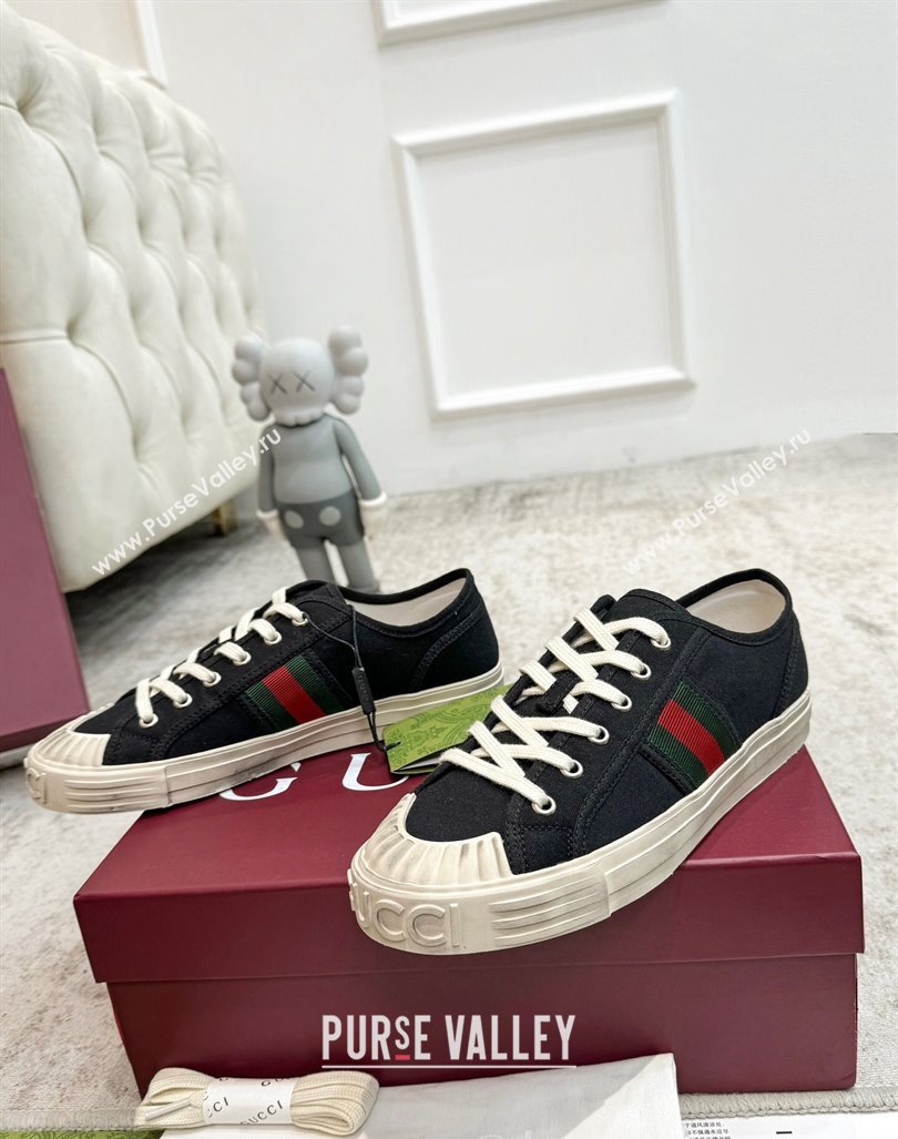 Gucci Lido Canvas Sneakers Black 2024 0605 (KL-240605109)