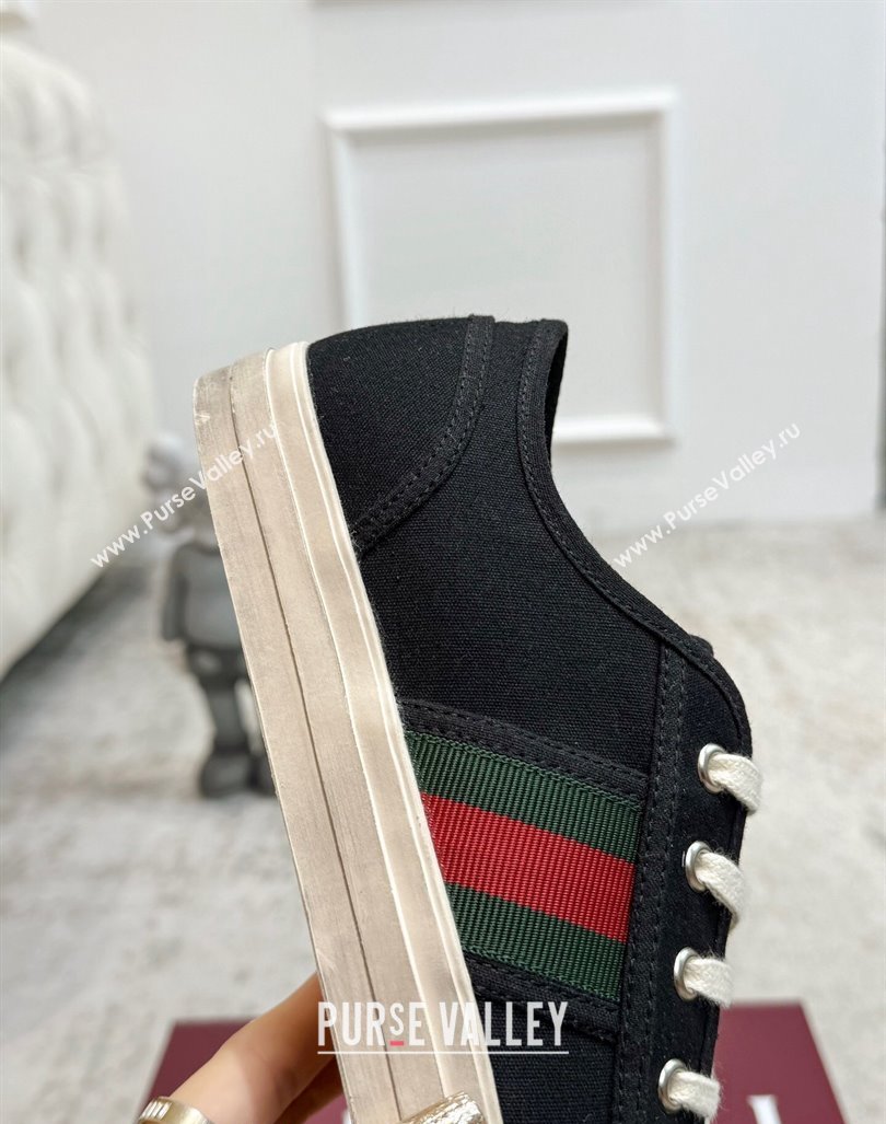 Gucci Lido Canvas Sneakers Black 2024 0605 (KL-240605109)