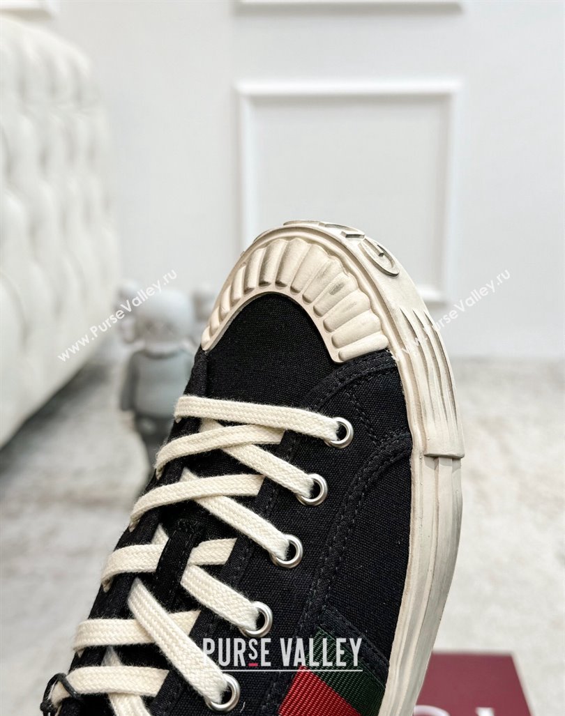 Gucci Lido Canvas Sneakers Black 2024 0605 (KL-240605109)