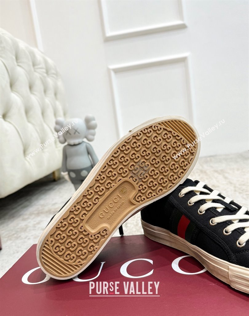 Gucci Lido Canvas Sneakers Black 2024 0605 (KL-240605109)