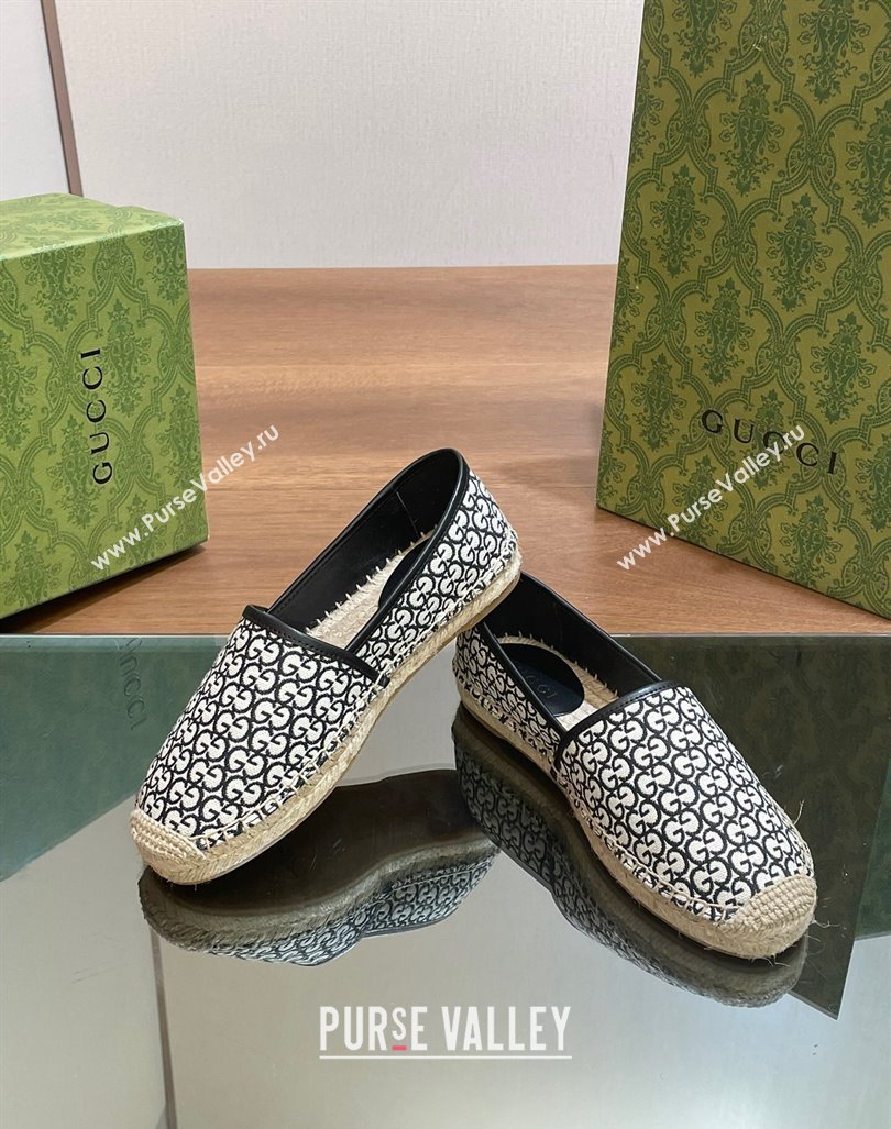 Gucci GG Jacquard Espadrilles Flat Black 2024 0605 (MD-240605101)