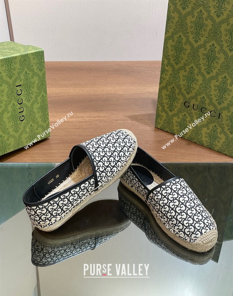 Gucci GG Jacquard Espadrilles Flat Black 2024 0605 (MD-240605101)