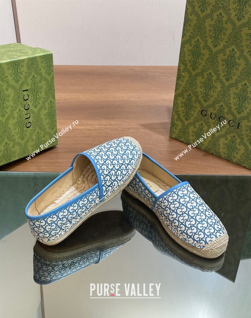 Gucci GG Jacquard Espadrilles Flat Blue 2024 0605 (MD-240605103)