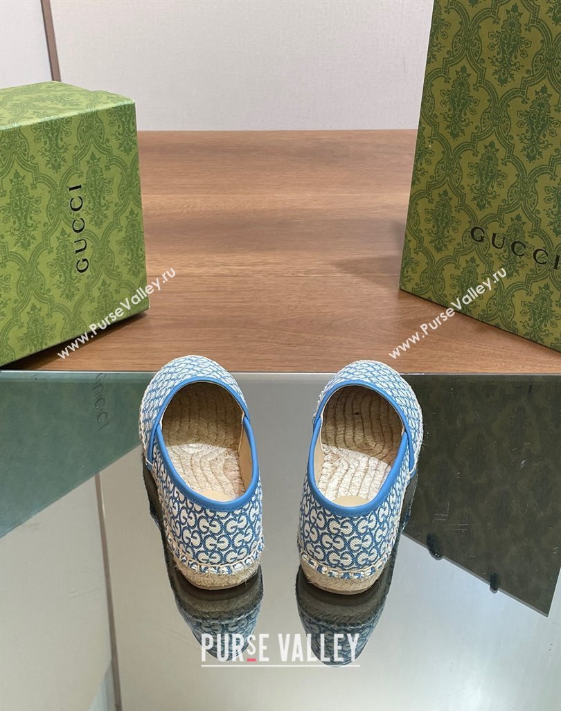 Gucci GG Jacquard Espadrilles Flat Blue 2024 0605 (MD-240605103)