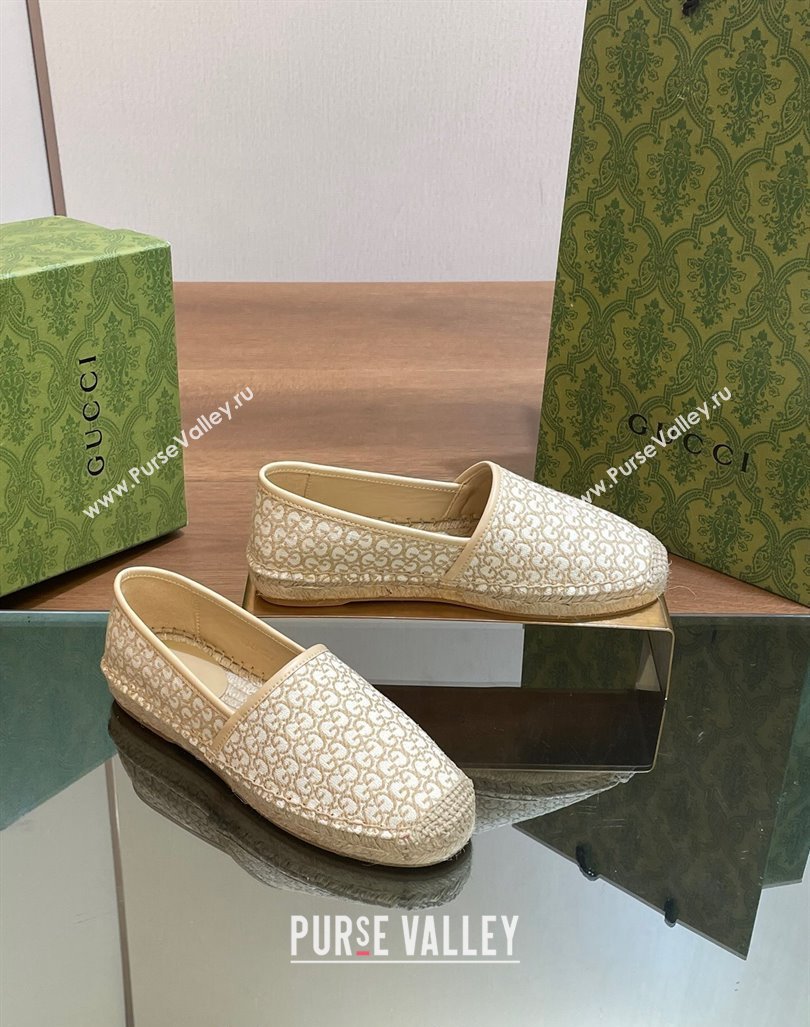 Gucci GG Jacquard Espadrilles Flat Beige 2024 0605 (MD-240605105)