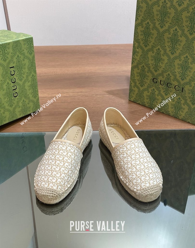 Gucci GG Jacquard Espadrilles Flat Beige 2024 0605 (MD-240605105)