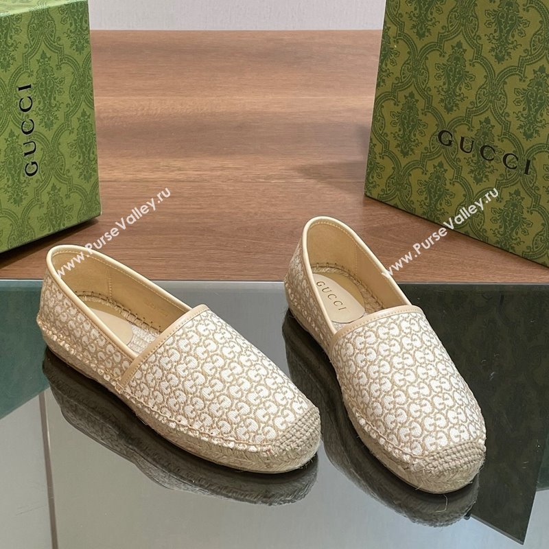 Gucci GG Jacquard Espadrilles Flat Beige 2024 0605 (MD-240605105)