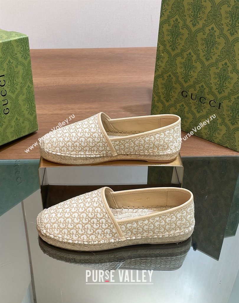 Gucci GG Jacquard Espadrilles Flat Beige 2024 0605 (MD-240605105)