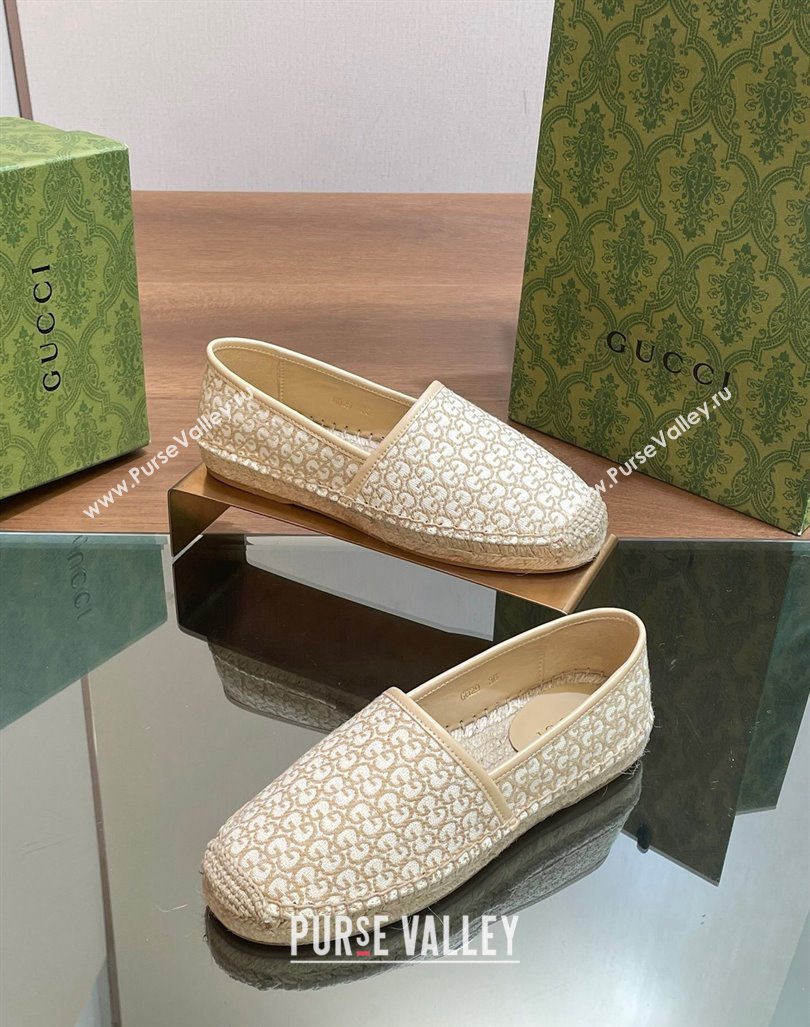 Gucci GG Jacquard Espadrilles Flat Beige 2024 0605 (MD-240605105)