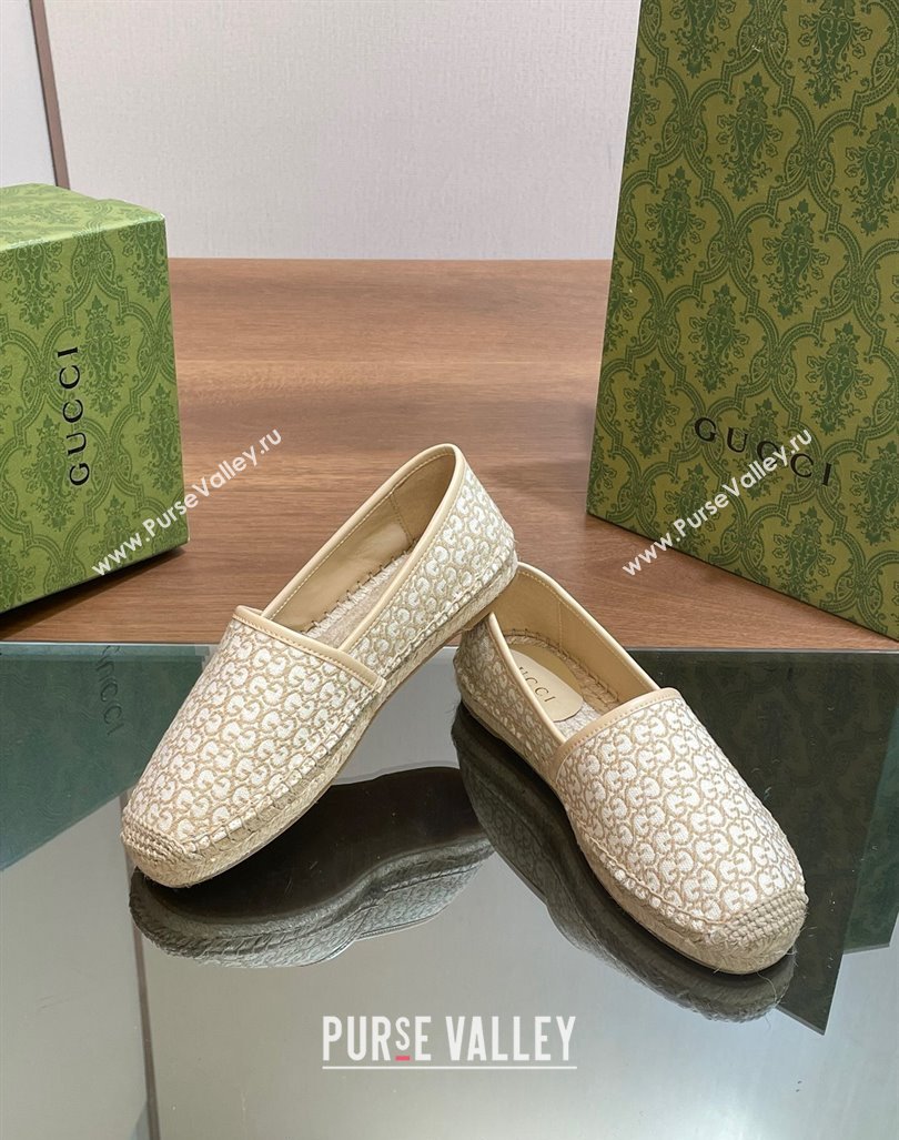 Gucci GG Jacquard Espadrilles Flat Beige 2024 0605 (MD-240605105)