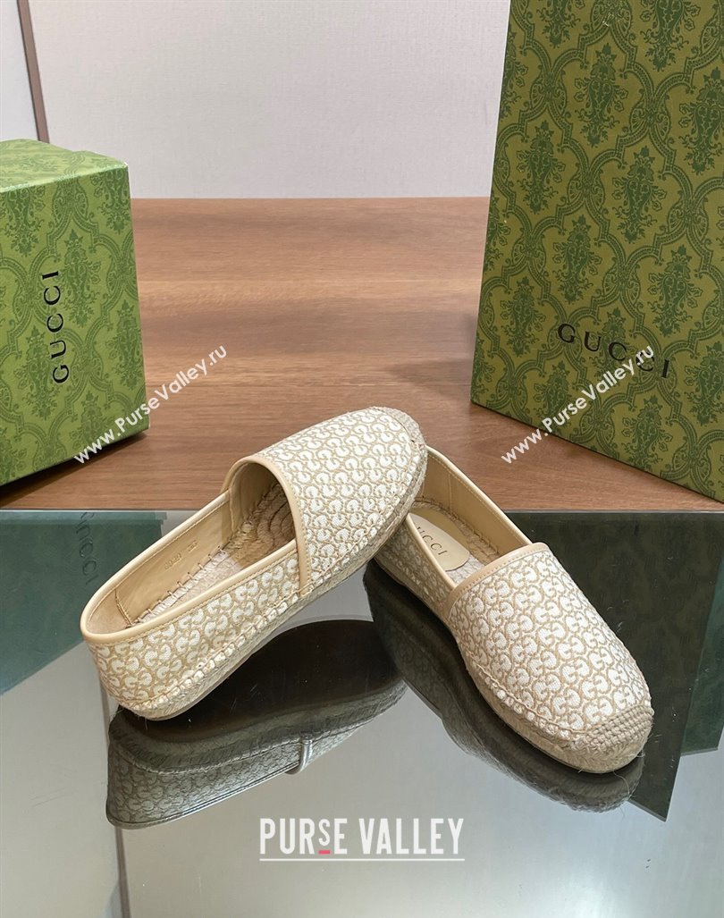 Gucci GG Jacquard Espadrilles Flat Beige 2024 0605 (MD-240605105)