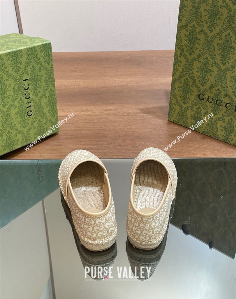 Gucci GG Jacquard Espadrilles Flat Beige 2024 0605 (MD-240605105)