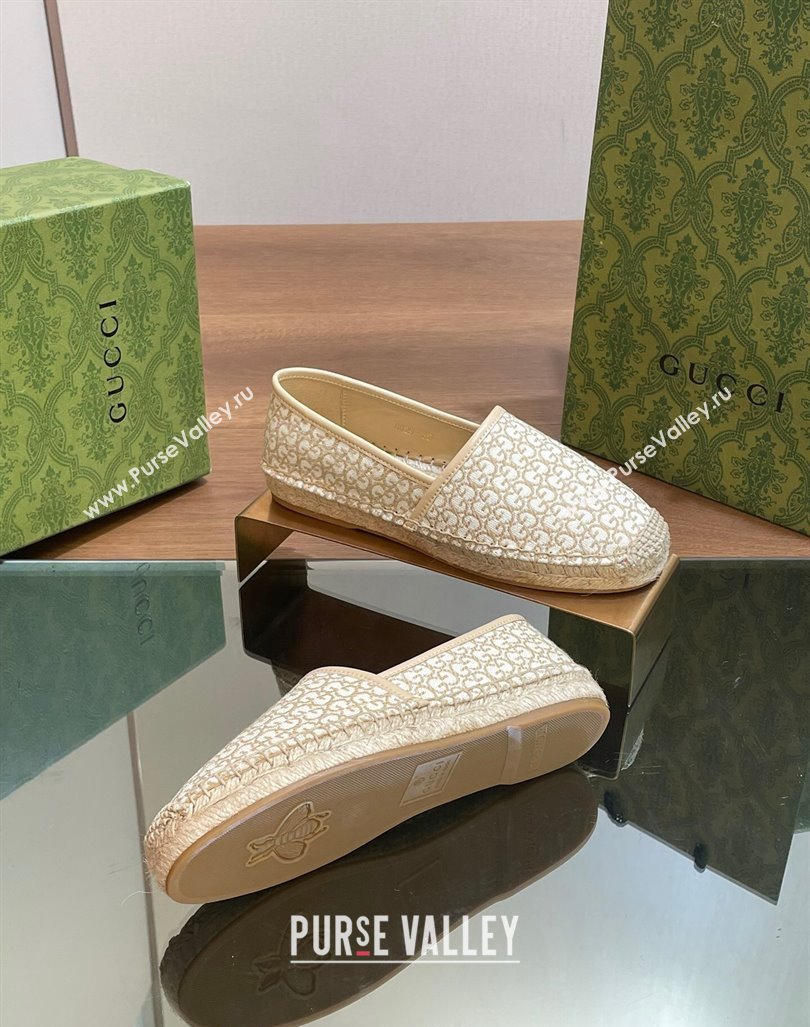 Gucci GG Jacquard Espadrilles Flat Beige 2024 0605 (MD-240605105)