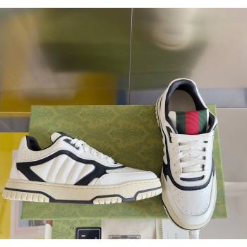 Gucci Re-Web Sneakers in Patchwork Leather White/Black 2024 0605 (SS-240605147)